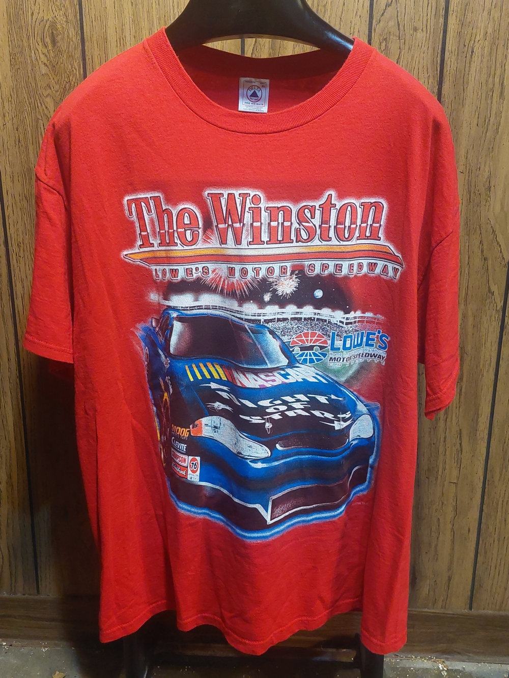 Y2K Winston Motor Speedway Shirt Vintage 2000 Nascar Pass In The Grass XL Red